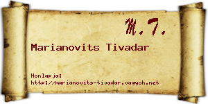 Marianovits Tivadar névjegykártya