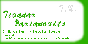 tivadar marianovits business card